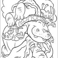 Desenho de Animais do reino de Simba para colorir