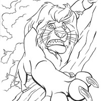 Desenho de Mufasa morrendo para colorir