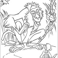 Desenho de Rafiki e Timão para colorir