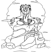 Desenho de Rafiki meditando para colorir