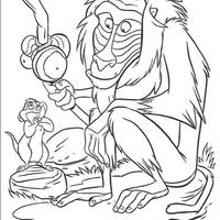 Desenho de Rafiki sentado para colorir