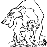 Desenho de Scar enganando Simba para colorir