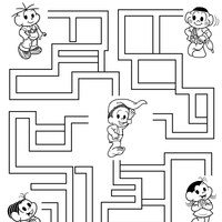 Desenho de Jogo do labirinto Turma do Chico Bento para colorir