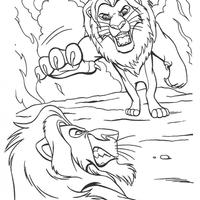 Desenho de Scar matando Mufasa para colorir