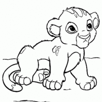 Desenho de Simba bebê para colorir