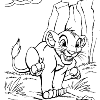 Desenho de Simba correndo para colorir