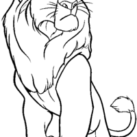 Desenho de Simba triste para colorir