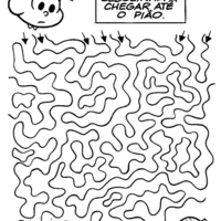 Desenho de Jogo do labirinto pião para colorir