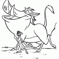 Desenho de Timão e Pumba para colorir