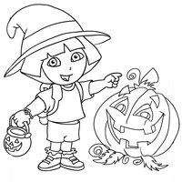 Desenho de Bruxinha Dora Aventureira para colorir