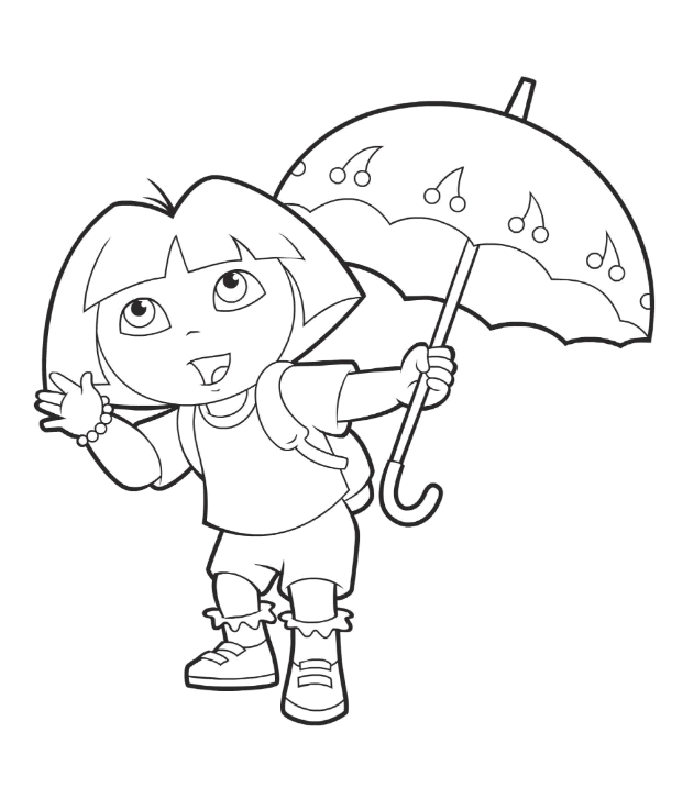 Dora aventureira a chuva