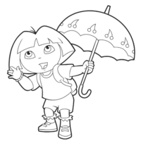 Desenho de Dora Aventureira A Chuva para colorir