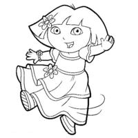 Desenho de Dora Aventureira dançando para colorir