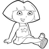 Desenho de Dora Aventureira sentada para colorir