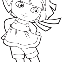 Desenho de Dora Aventureira fofa para colorir