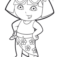 Desenho de Dora Aventureira no Carnaval para colorir