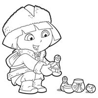 Desenho de Dora Aventureira bombeiro para colorir