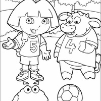 Desenho de Dora e Benny para colorir