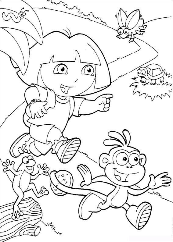 Dora e macaco botas apostando corrida