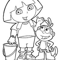 Desenho de Dora e o amigo Botas para colorir