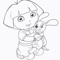 Desenho de Dora e o cãozinho Puppy para colorir