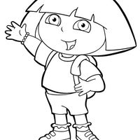 Desenho de Dora e sua amiga mochila para colorir