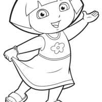 Desenho de Dora e vestido de verão para colorir