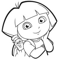 Desenho de Dora pensativa para colorir
