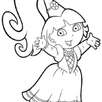 Desenho de Princesa Dora Aventureira para colorir