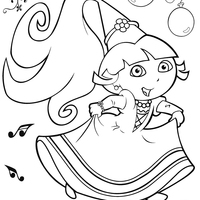 Desenho de Fada Dora correndo para colorir