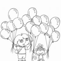 Desenho de Festa infantil da Dora Aventureira para colorir