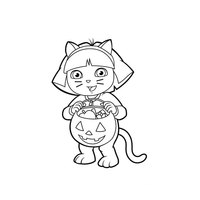 Desenho de Halloween da Dora Aventureira para colorir