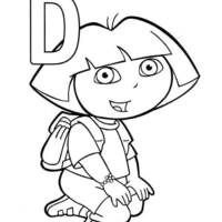 Desenho de Letra D de Dora Aventureira para colorir
