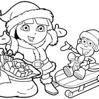 Desenho de Mamãe Noel Dora para colorir