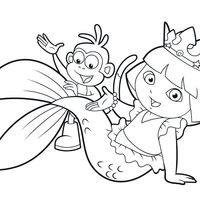 Desenho de Dora Aventureira Sereia para colorir
