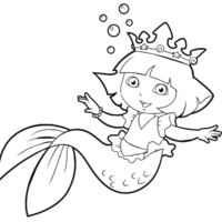 Desenho de Sereia Dora para colorir