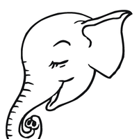 Desenho de Cara de elefante para colorir