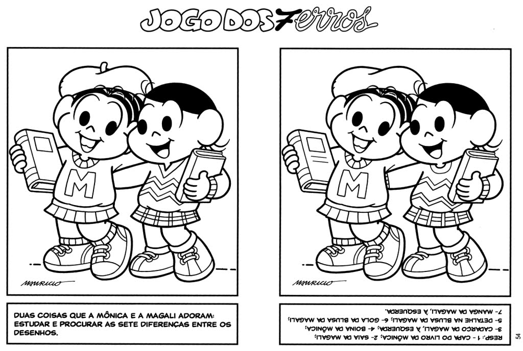 Jogo dos 7 erros para colorir - Tudodesenhos