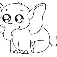 Desenho de Elefante bebê para colorir