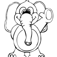 Desenho de Elefante dando oi para colorir