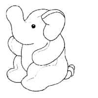 Desenho de Elefante de pelúcia para colorir