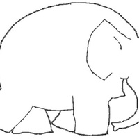 Desenho de Elefante Elmer para colorir