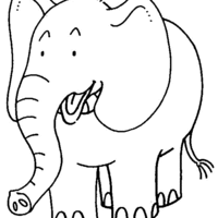 Desenho de Elefante feliz para colorir