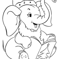 Desenho de Elefante Noel para colorir