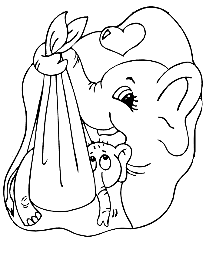 Mamae elefante carregando bebe