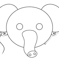 Desenho de Máscara de carnaval - elefante para colorir