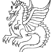 Desenho de Dona dragão para colorir