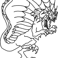 Desenho de Dragão feio para colorir