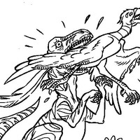 Desenho de Ataque de dinossauro para colorir