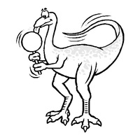 Desenho de Dinossauro chupando pirulito para colorir